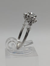 18K White Gold Genuine .73CT RBC Diamond Halo Engagement Ring Size 6.5, New Item #R9387/D65A