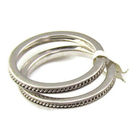 Set of 2 - Ladies 18K White Gold Bands SZ 5.75 - 3.2DWT #V37696