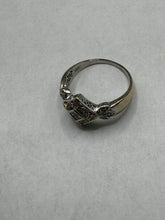 LADIES FILIGREE RING WITH WITH DIAMONDS IN 14KW, this is Pre-Owned Item #269207B