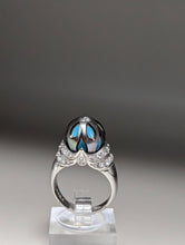 Galatea by Artist Diamond & Pearl Turquoise Designer Ring 14k W. Gold Size 7.25. #v37646.sc