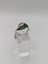 Ladies Solid 14K Yellow Gold 1/3 CT Emerald and Diamond Engagement Ring, New item, #22354310