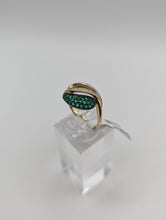 Ladies Solid 14K Yellow Gold 1/3 CT Emerald and Diamond Engagement Ring, New item, #22354310