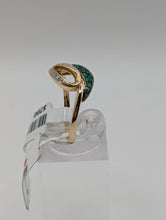 Ladies Solid 14K Yellow Gold 1/3 CT Emerald and Diamond Engagement Ring, New item, #22354310