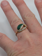 Ladies Solid 14K Yellow Gold 1/3 CT Emerald and Diamond Engagement Ring, New item, #22354310