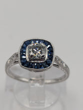 18k White Gold Sapphire and Diamond Semi Engagement Ring, New item #R3166DS65/52