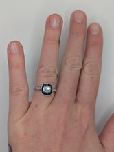 18k White Gold Sapphire and Diamond Semi Engagement Ring, New item #R3166DS65/52