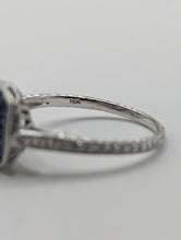 18k White Gold Sapphire and Diamond Semi Engagement Ring, New item #R3166DS65/52