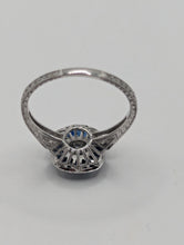 18k White Gold Sapphire and Diamond Semi Engagement Ring, New item #R3166DS65/52