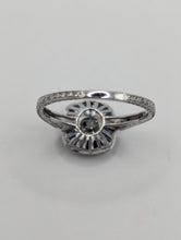 18k White Gold Sapphire and Diamond Semi Engagement Ring, New item #R3166DS65/52