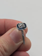 18k White Gold Sapphire and Diamond Semi Engagement Ring, New item #R3166DS65/52