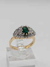 Ladies .48CT EMERALD & .54CT DIAMOND CLUSTER RING IN 14K YELLOW GOLD 4.3G, Sz. 6.5, New item #V21198