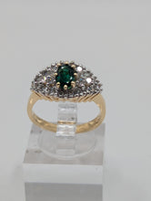 Ladies .48CT EMERALD & .54CT DIAMOND CLUSTER RING IN 14K YELLOW GOLD 4.3G, Sz. 6.5, New item #V21198