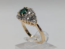 Ladies .48CT EMERALD & .54CT DIAMOND CLUSTER RING IN 14K YELLOW GOLD 4.3G, Sz. 6.5, New item #V21198