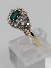 Ladies .48CT EMERALD & .54CT DIAMOND CLUSTER RING IN 14K YELLOW GOLD 4.3G, Sz. 6.5, New item #V21198