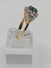 Ladies .48CT EMERALD & .54CT DIAMOND CLUSTER RING IN 14K YELLOW GOLD 4.3G, Sz. 6.5, New item #V21198