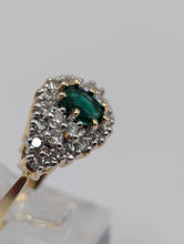 Ladies .48CT EMERALD & .54CT DIAMOND CLUSTER RING IN 14K YELLOW GOLD 4.3G, Sz. 6.5, New item #V21198