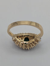 Ladies .48CT EMERALD & .54CT DIAMOND CLUSTER RING IN 14K YELLOW GOLD 4.3G, Sz. 6.5, New item #V21198