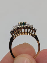 Ladies .48CT EMERALD & .54CT DIAMOND CLUSTER RING IN 14K YELLOW GOLD 4.3G, Sz. 6.5, New item #V21198