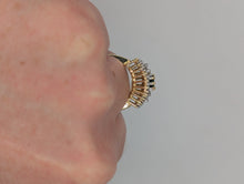 Ladies .48CT EMERALD & .54CT DIAMOND CLUSTER RING IN 14K YELLOW GOLD 4.3G, Sz. 6.5, New item #V21198