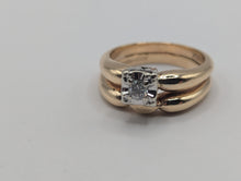 Ladies Elegant 14K Yellow Gold Ring with White Gold Prong Head, 0.10CT VS1 H Color, Sz. 5 Preowned item #249668