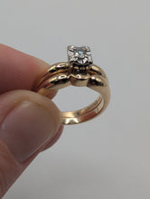 Ladies Elegant 14K Yellow Gold Ring with White Gold Prong Head, 0.10CT VS1 H Color, Sz. 5 Preowned item #249668