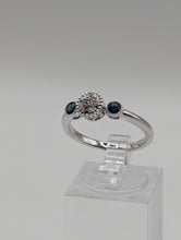 Ladies Solid 10KW Gold Round Sapphire and Diamond Trilogy Cluster Ring NEW item #680982