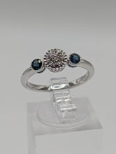 Ladies Solid 10KW Gold Round Sapphire and Diamond Trilogy Cluster Ring NEW item #680982