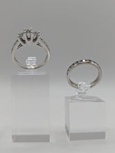 1.10CTW Three-Stone Round Cut Diamond Wedding Ring Set in 14KW White Gold, Size 5.5, Pre-Owned item#333871