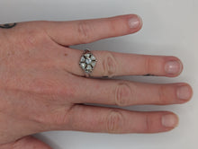 Antique Art Deco Style 0.25CTW 7 Diamond Flower Cluster Ring in 14K White Gold, Pre-owned item #276165c