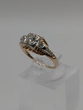 Vintage Antique 18K Yellow & 14K White Gold European Cut Diamond Ring, SZ 4 Preowned item #324760A