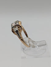 Vintage Antique 18K Yellow & 14K White Gold European Cut Diamond Ring, SZ 4 Preowned item #324760A