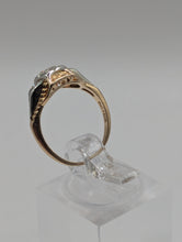 Vintage Antique 18K Yellow & 14K White Gold European Cut Diamond Ring, SZ 4 Preowned item #324760A