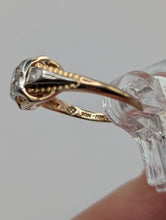 Vintage Antique 18K Yellow & 14K White Gold European Cut Diamond Ring, SZ 4 Preowned item #324760A