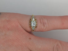 Vintage Antique 18K Yellow & 14K White Gold European Cut Diamond Ring, SZ 4 Preowned item #324760A