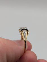 Vintage Antique 18K Yellow & 14K White Gold European Cut Diamond Ring, SZ 4 Preowned item #324760A