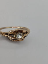 Vintage Antique 18K Yellow & 14K White Gold European Cut Diamond Ring, SZ 4 Preowned item #324760A