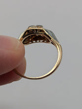 Vintage Antique 18K Yellow & 14K White Gold European Cut Diamond Ring, SZ 4 Preowned item #324760A