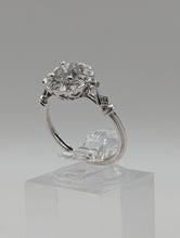 18K White Gold Genuine .73CT RBC Diamond Halo Engagement Ring Size 6.5, New Item #R9387/D65A