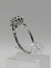 18K White Gold Genuine .73CT RBC Diamond Halo Engagement Ring Size 6.5, New Item #R9387/D65A