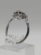 18K White Gold Genuine .73CT RBC Diamond Halo Engagement Ring Size 6.5, New Item #R9387/D65A