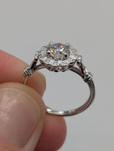 18K White Gold Genuine .73CT RBC Diamond Halo Engagement Ring Size 6.5, New Item #R9387/D65A