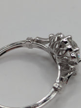 18K White Gold Genuine .73CT RBC Diamond Halo Engagement Ring Size 6.5, New Item #R9387/D65A