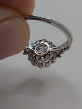 18K White Gold Genuine .73CT RBC Diamond Halo Engagement Ring Size 6.5, New Item #R9387/D65A