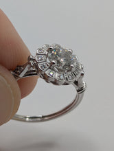 18K White Gold Genuine .73CT RBC Diamond Halo Engagement Ring Size 6.5, New Item #R9387/D65A