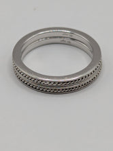 Set of 2 - Ladies 18K White Gold Bands SZ 5.75 - 3.2DWT #V37696