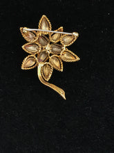 Vintage Tiffany & Co. 18K Yellow Gold & Green Enamel Diamond Flower Brooch, this is Pre-Owned Item #341912C