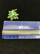 Vintage Tiffany & Co. 18K Yellow Gold & Green Enamel Diamond Flower Brooch, this is Pre-Owned Item #341912C