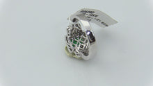 18KW Gold Emerald Diamond  Ring, Size 6.75, this is New Item #R0628D