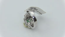 18KW Gold Emerald Diamond  Ring, Size 6.75, this is New Item #R0628D