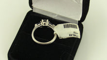 Classic Ladies 14k White Gold Round Diamond and Blue Sapphire Ring, Sz. 5.5 pre-owned item #296315